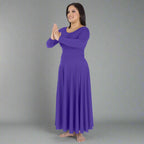 Body Wrappers Long Sleeve Praise Dance Dress - Deep Purple