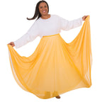 Body Wrappers Ministry Dance Long Full Chiffon Skirt - Gold
