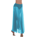 Body Wrappers Ministry Dance Long Full Chiffon Skirt - Light Blue
