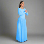 Body Wrappers Praise Full Length Long Sleeve Dance Dress - Turquoise