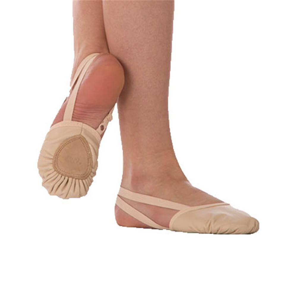 Body Wrappers Angelo Luzio Twyla II Leather Pleated Half Sole Slipper - Theatrical Pink