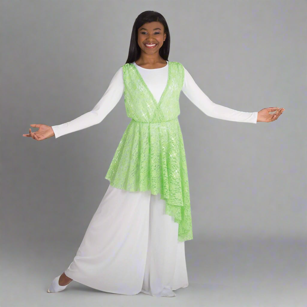 Body Wrappers Praise Dance Lace Asymmetrical Overlay