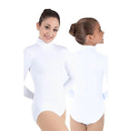 Body Wrappers Child ProWEAR Zip Back Mock Turtleneck Leotard - White
