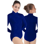 Body Wrappers Child ProWEAR Zip Back Mock Turtleneck Leotard - Navy