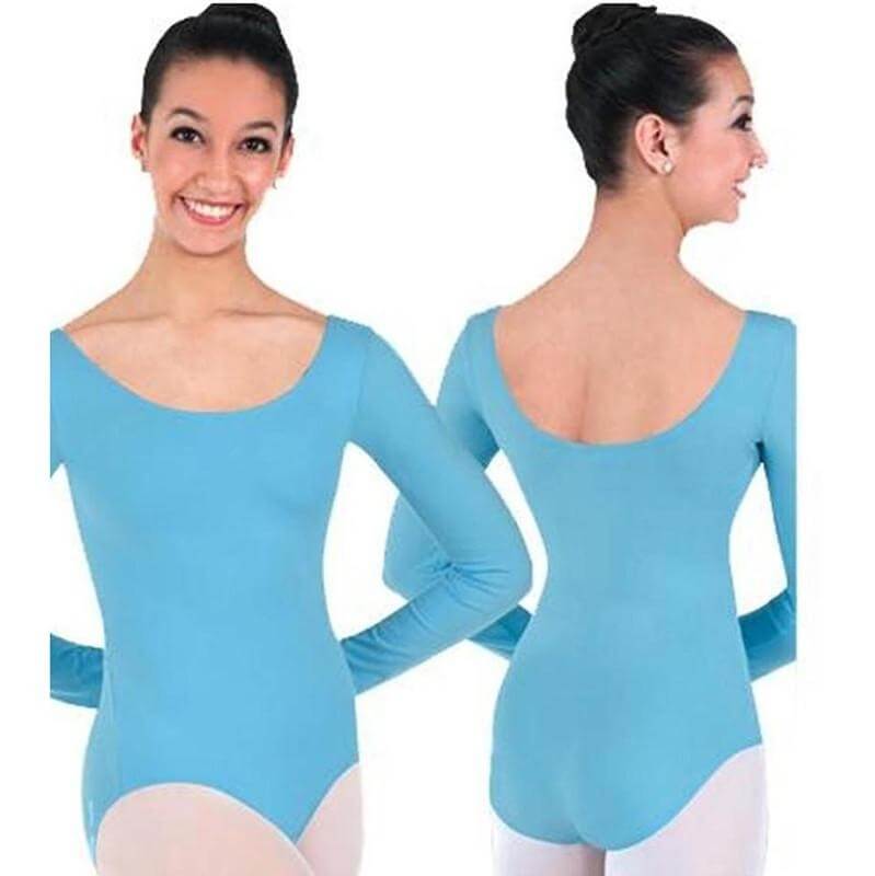 Body Wrappers Child ProWEAR Long Sleeve Ballet Cut Leotard - Light Blue