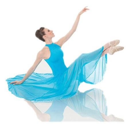 Body Wrappers Long Mock T-Neck Dance Dress - Sea Breeze