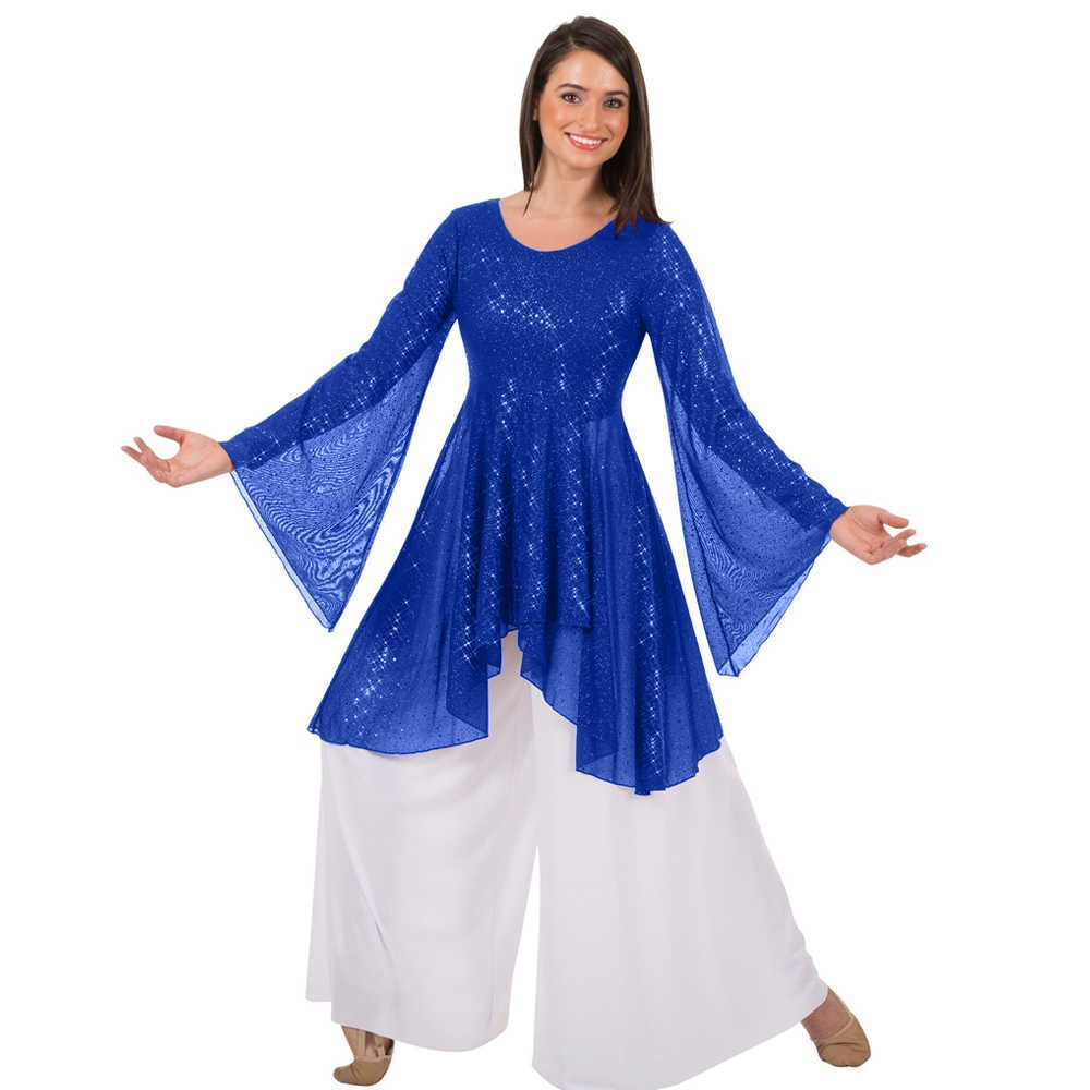 Body Wrappers Twinkle Long Sleeve Tunic - Royal