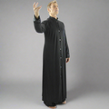Stand Collar Long Button Front Mens Robe