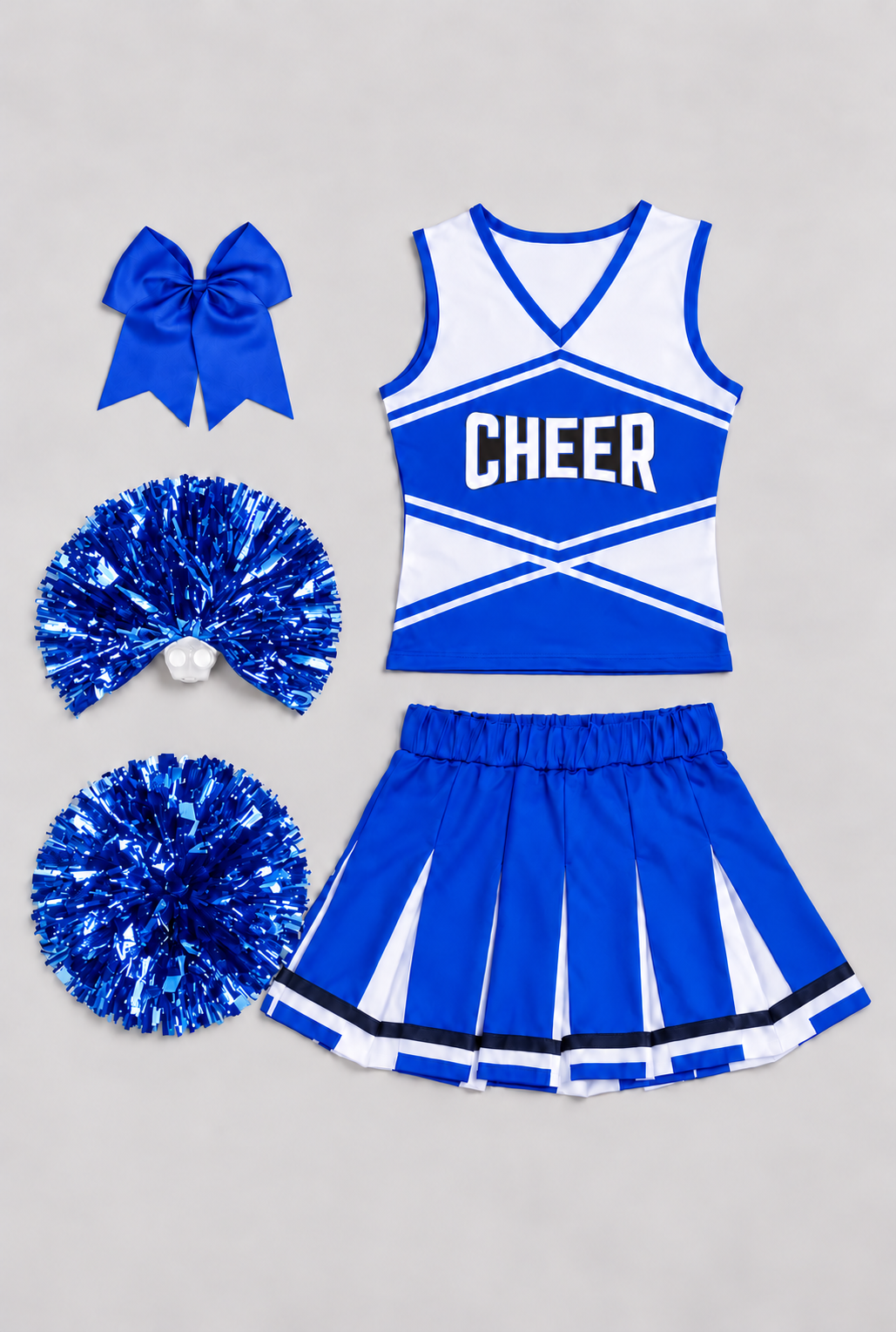 Kids' Cheerleading Set with Bow and Pom-Poms