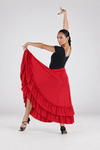 Flared Ruffle Flamenco Dance Skirt