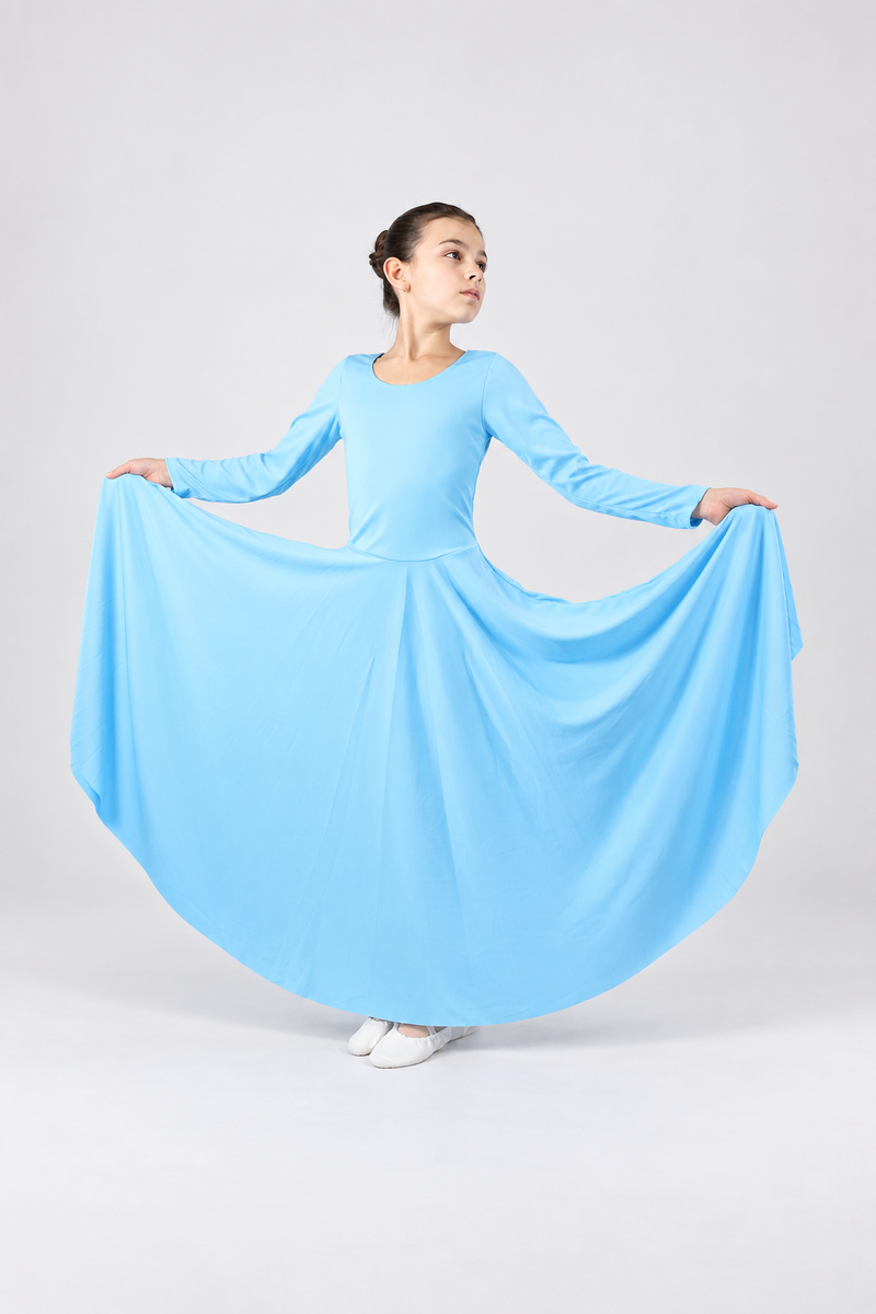 Child Solid Long Dance Dress