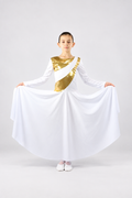 Girls' Metallic Asymmetrical Panel Praise Dance Dress
