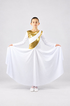 Girls' Metallic Asymmetrical Panel Praise Dance Dress