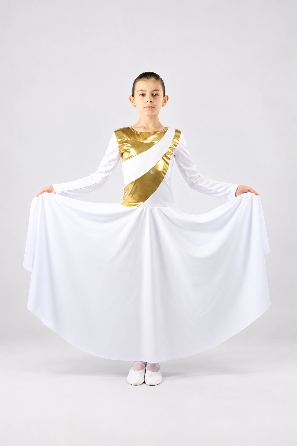 Child Two-Tone Spliced Flowy Dance Dress