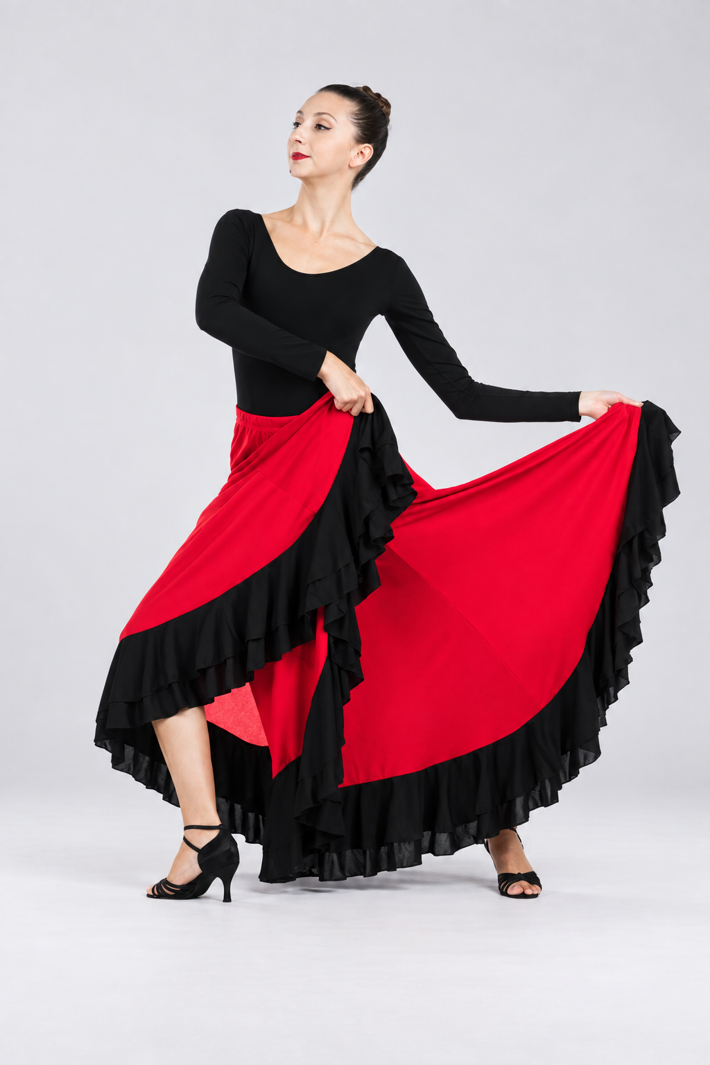 Women's Double Ruffle Flamenco Skirt