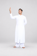 Stand Collar Long Button Front Mens Robe