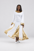 Metallic Inset Flared Dance Dress