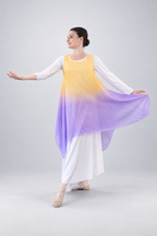Watercolor Sleeveless Chiffon Overlay Tunic