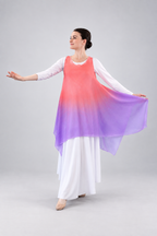 Watercolor Sleeveless Chiffon Overlay Tunic