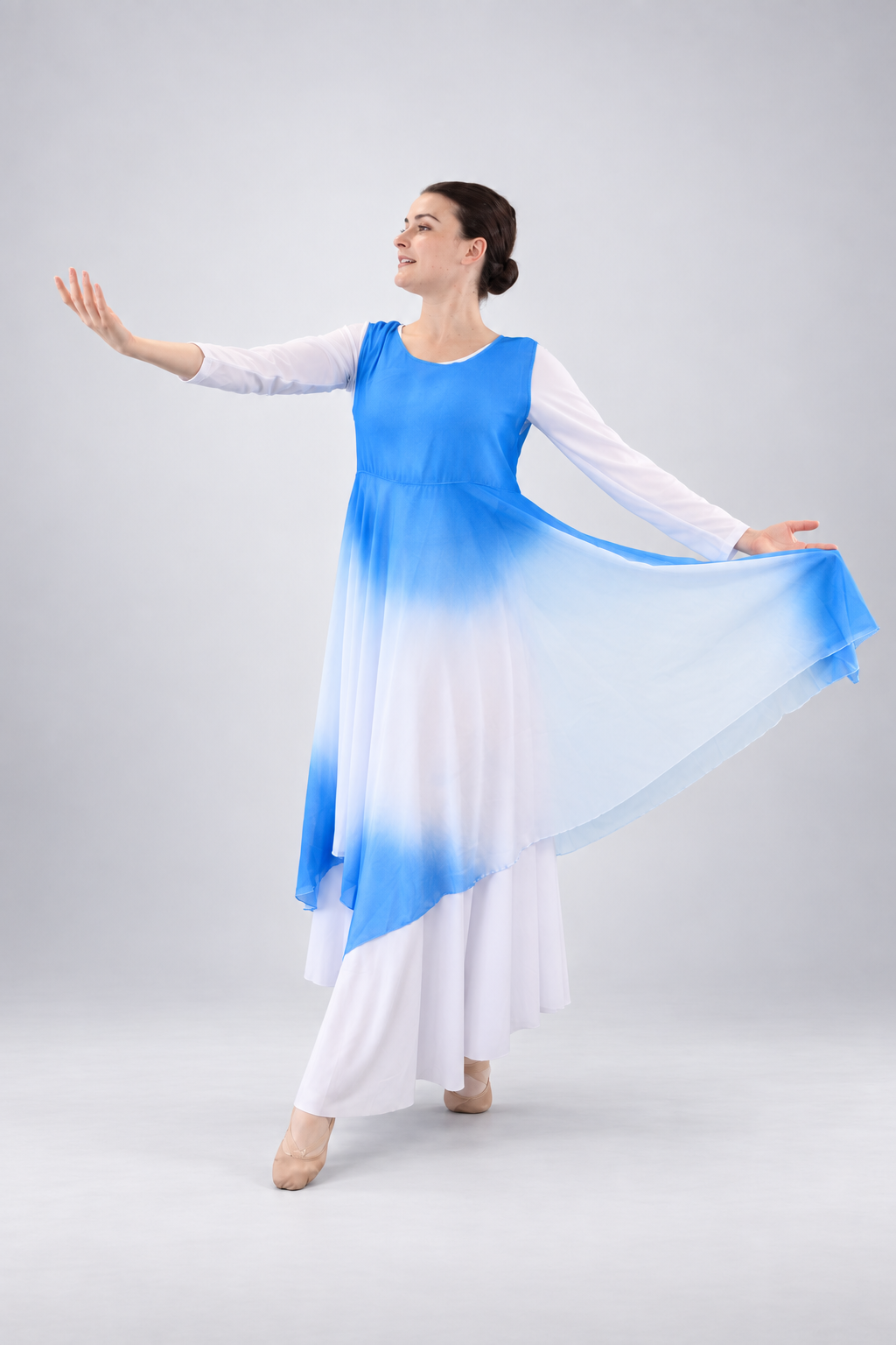 Watercolor Ombre Chiffon Dance Tunic