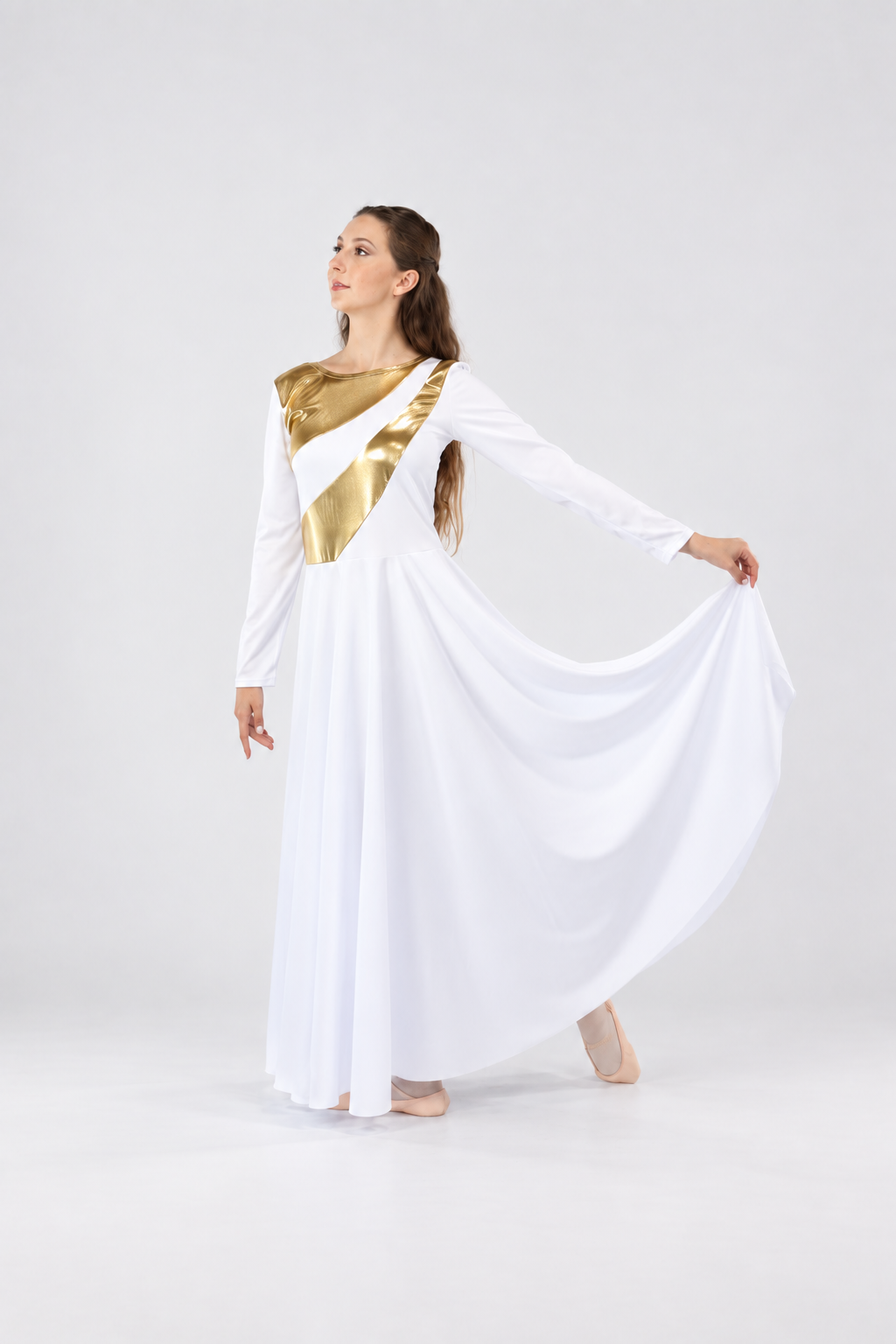 Two-Tone Spliced Flowy Dance Dress