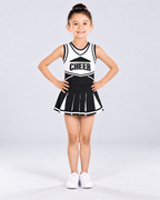 Girls' Cheerleading Costume Set with Bow and Pom-Poms