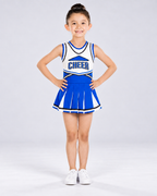 Girls' Cheerleading Costume Set with Bow and Pom-Poms