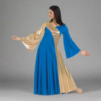 Body Wrappers Praise Dance Asymmetrical Bell Sleeve Dress