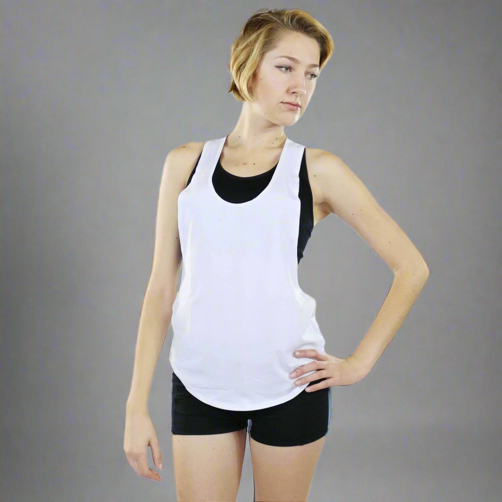 Fitcue Women's Active-Fit Basic Training Tank Top - White