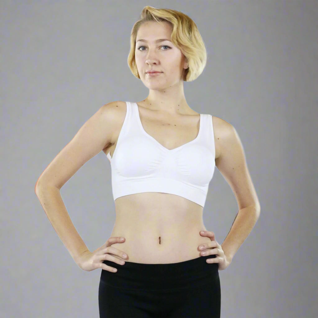 Fitcue Women's Seamless Basic Sports Bra - White