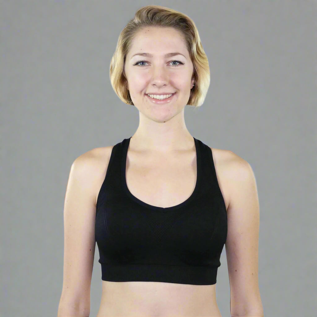 Fitcue Women's Active Racerback Sports Bra - Black