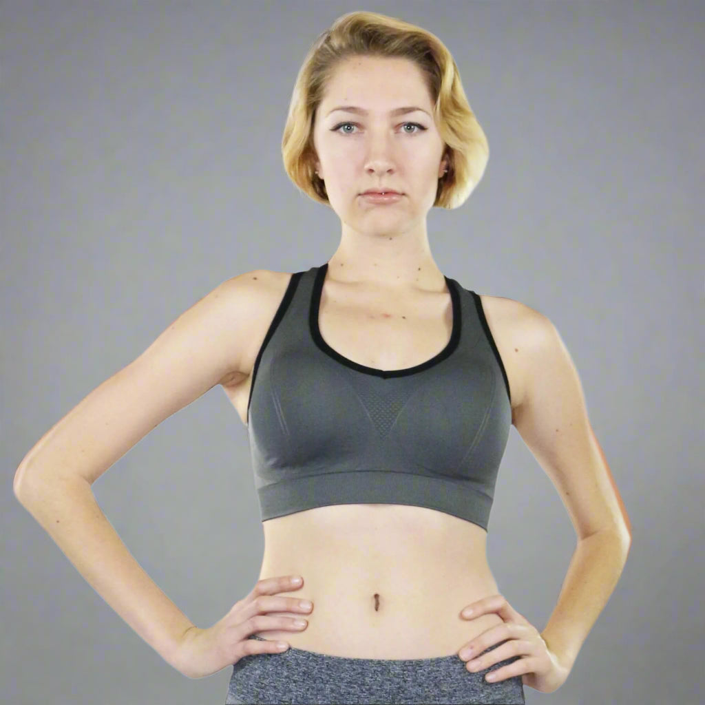 Fitcue Women's Active Racerback Sports Bra - Grey