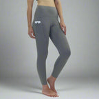 Danzcue Women's High Waisted Soft Yoga Pants with Pockets, Workout Running Leggings for Women - Grey