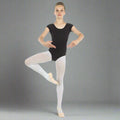Danzcue Child Nylon Short Sleeve Ballet Cut Leotard - Black