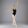 Danzcue Adult Cotton Tank Ballet Cut Leotard - Black