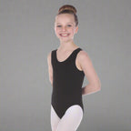 Danzcue Child Cotton Tank Ballet Cut Leotard - Black