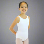 Danzcue Child Cotton Tank Ballet Cut Leotard - White