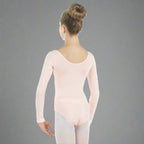 Danzcue Child Cotton Long Sleeve Ballet Cut Leotard - Pink