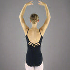 Danzcue Adult Cross Back Camisole Leotard - Black
