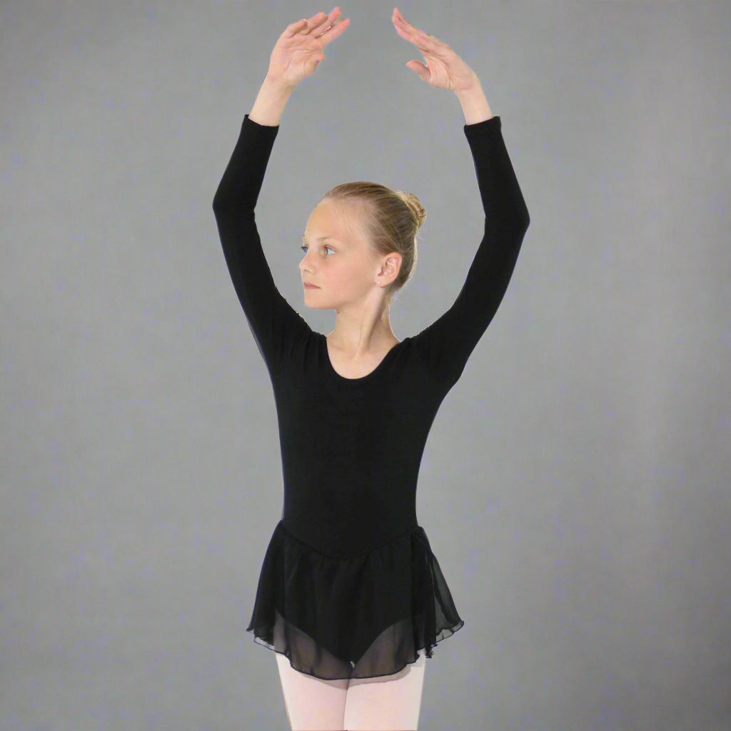 Danzcue Child Long Sleeve Dressed leotard - Black