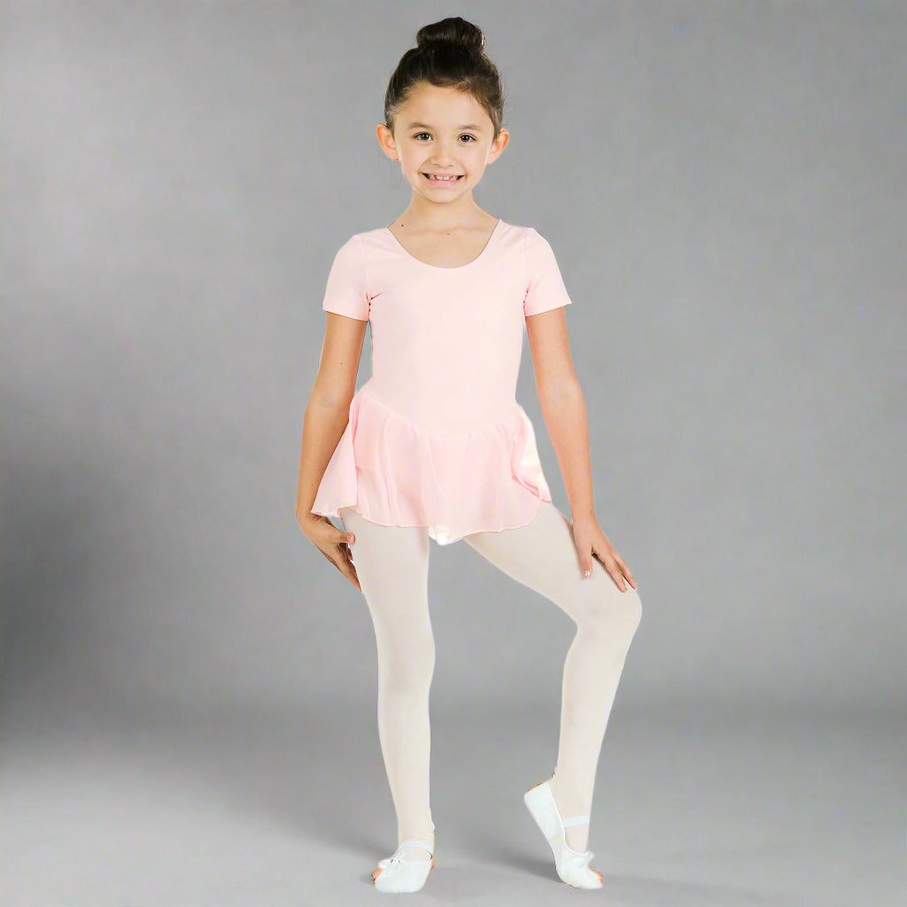 DANZCUE Tank Sleeve Skirted Leotard - Pink