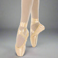 Danzcue Womens Standard Hard Shank Pointe Shoes With Ribbon - European Pink