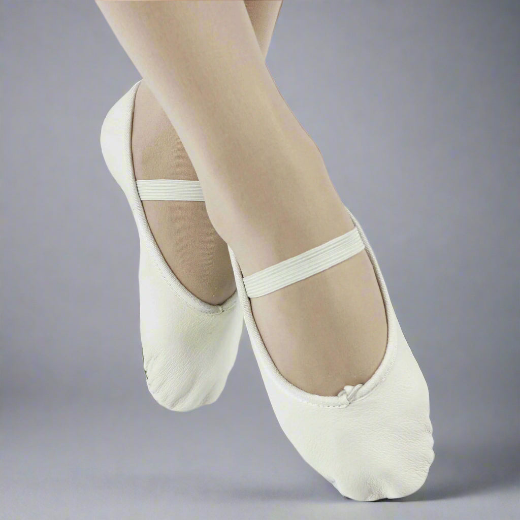 Danzcue Child Full Sole Leather Ballet Slipper - White