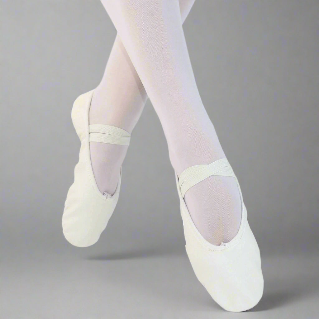 Danzcue Child Split Sole Leather Ballet Slipper - White