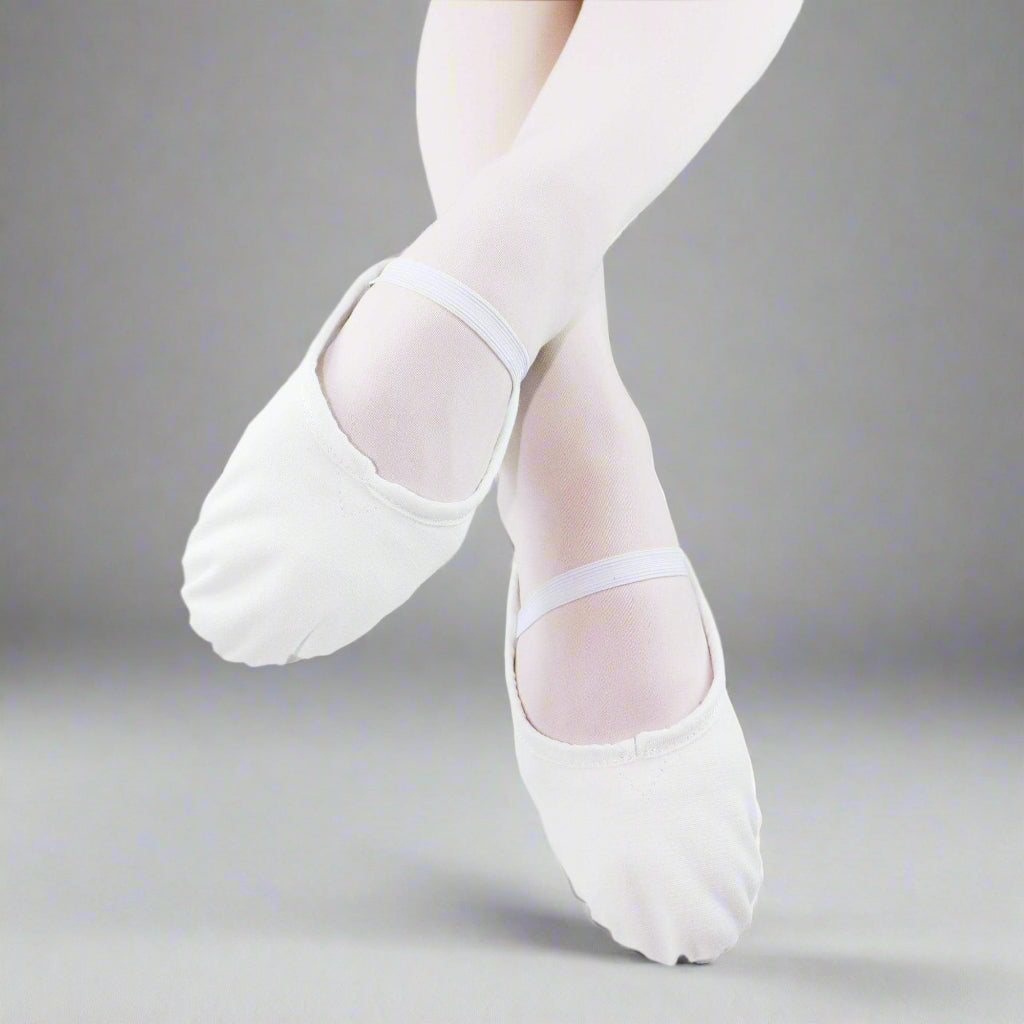 Danzcue Child Full Sole Canvas Ballet Slipper - White