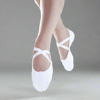 Danzcue Adult Split Sole Canvas  Ballet Slipper - White