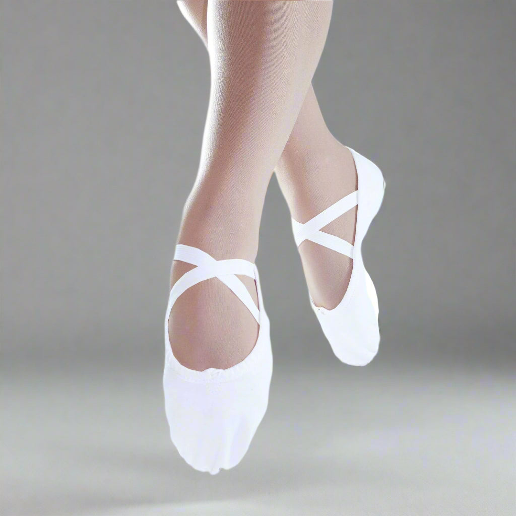 Danzcue Adult Split Sole Canvas  Ballet Slipper - White