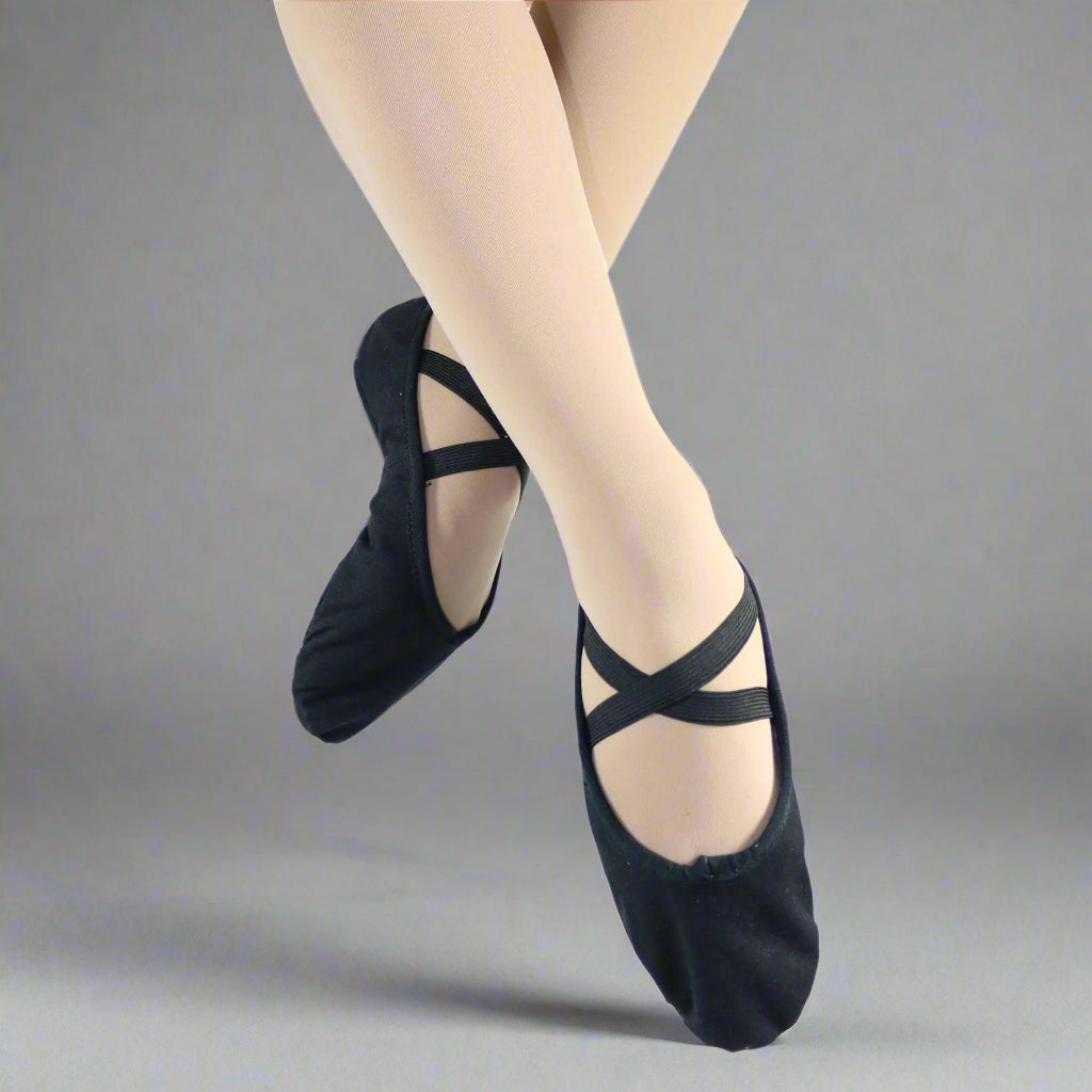Danzcue Child Split Sole Canvas Ballet Slipper - Black