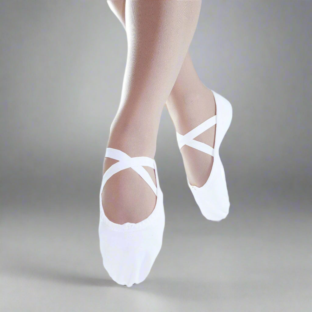 Danzcue Child Split Sole Canvas Ballet Slipper - White