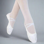 Danzcue Child Split Sole Satin Ballet Slipper - White